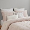 3Pcs Boho Style Cotton Comforter Set, Jacquard Striped Design Oeko-Tex Certified Bed Set, Farmhouse Decor Style Bedding Set with Matching Shams - 3 of 4