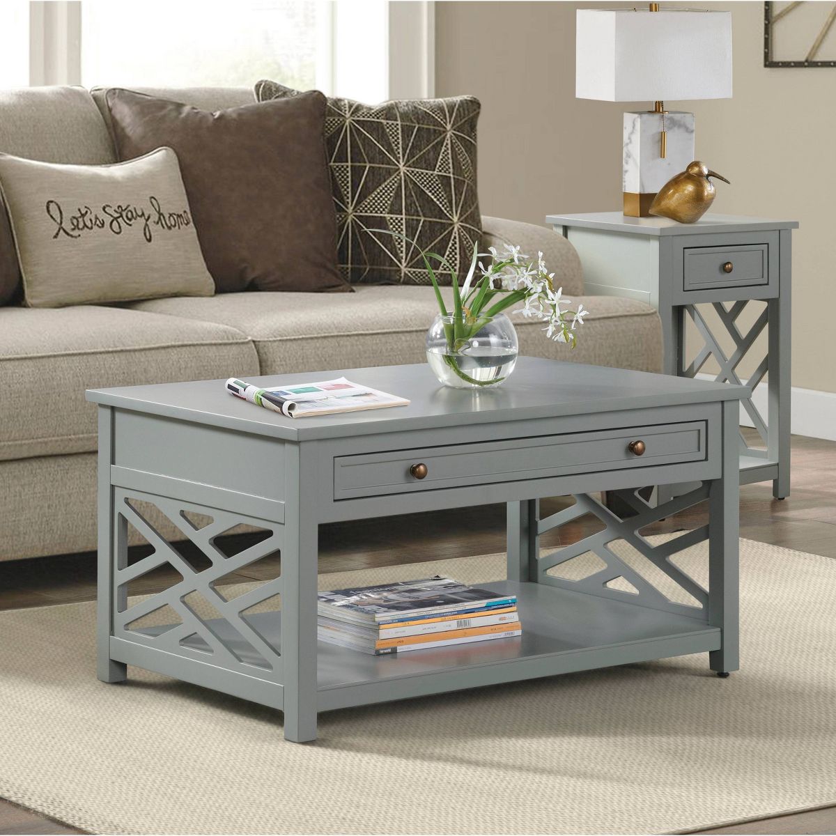 36" Middlebury Wood Coffee Table with Drawer - Alaterre Furniture - thumbnail 4