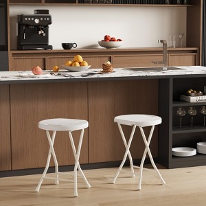 2 Pcs Folding Stool Chair with Handle, Non-Slip Feet, 600Lbs Capacity, Indoor and Outdoor Foldable Stool for Adults, for Dorm, Kitchen, Vanity - 1 of 4