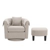 BRINJOY Modern chenille bench armchair with removable cushion and 2 armrests Gray - 3 of 4