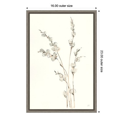 Willows IV Off-White and Gray Canvas Wall Art Print