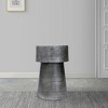 Royal Hampton 23.6 Inch Vintage Accent Side Table Round Top | Cast Aluminum Drum Base - 3 of 4