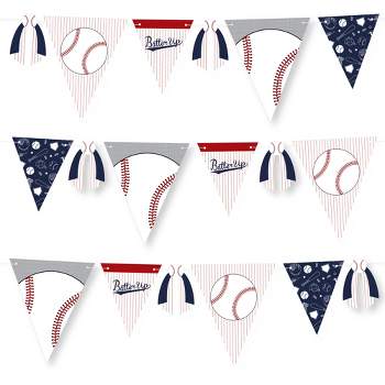 Big Dot of Happiness Batter Up - Baseball - DIY Baby Shower or Birthday Party Pennant Garland Decoration - Triangle Banner - 30 Pieces