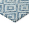 Teal Blue And Ivory Geometric Washable Indoor Outdoor Area Rug - 4 of 4