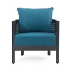 GDFStudio Berry Patio Acacia Wood and Rattan Upholstered Club Chair (Set of 2) - 4 of 4