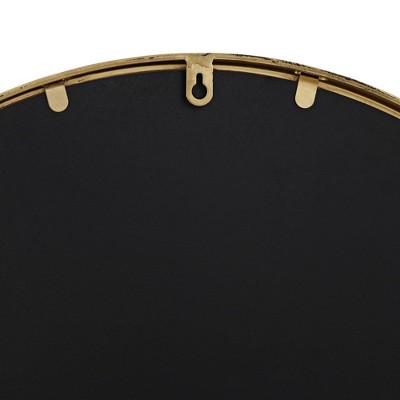 Canterbury 23.5" Gold and Glossy Black Round Wall Clock