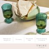 Twine Malachite Stemmed Optic Goblet Tumblers, Vintage Ribbed Drinking Glasses for Cocktails, Wine, Juice, Iced Coffee, 12 oz, Set of 2, Green - 2 of 4