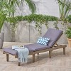 GDFStudio Alisa Outdoor Acacia Wood Armless Adjustable Chaise Lounge with Cushion - 2 of 4
