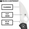 Spyderco Delica 4 Wharncliffe Folding Knife with Full-Flat Ground VG-10 Stainless Steel Blade | Get Maximum Performance with the FRN Handle, Black - 3 of 4