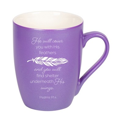 He Will Cover You With His Feathers And You Will Find Shelter Underneath His Wings Passion Purple 10 ounce New Bone China Coffee Cup Mug