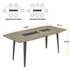 Resenkos Computer Desk, Office Desk, Study Desk,6FT / 8FT Conference Table, Modern Boat Shaped Meeting Table,Gray & Black - 3 of 4
