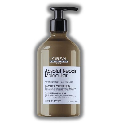 L'Oreal Serie Expert Absolut Repair Molecular Shampoo (16.9 oz LARGE) Loreal Absolute Hair Molecule Repairs, Smooth & Protects