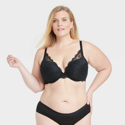 Women's Sublime Lace Plunge Push-up Bra - Auden™ Black 44ddd : Target