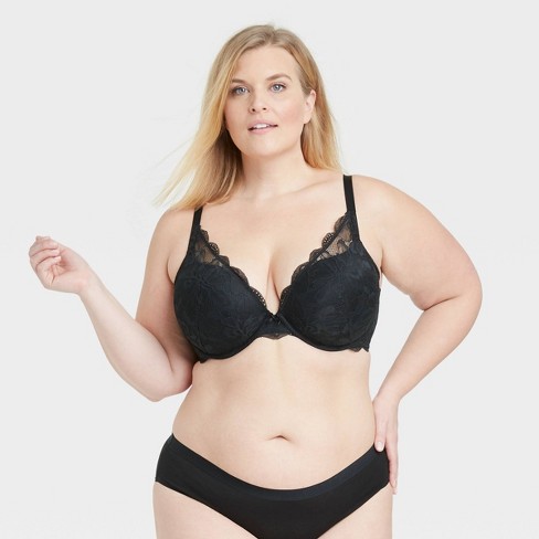 Women's Sublime Lace Plunge Push-up Bra - Auden™ Black 40ddd : Target