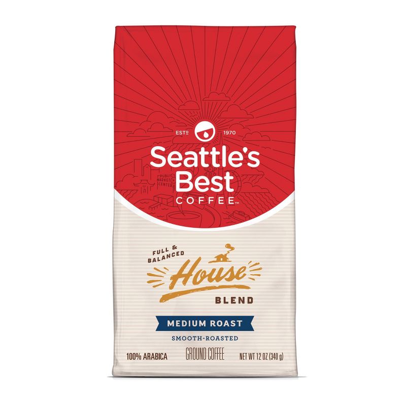 Seattle&#39;s Best Coffee House Blend Medium Roast Ground Coffee, 12-Ounce Bag, 1 of 5