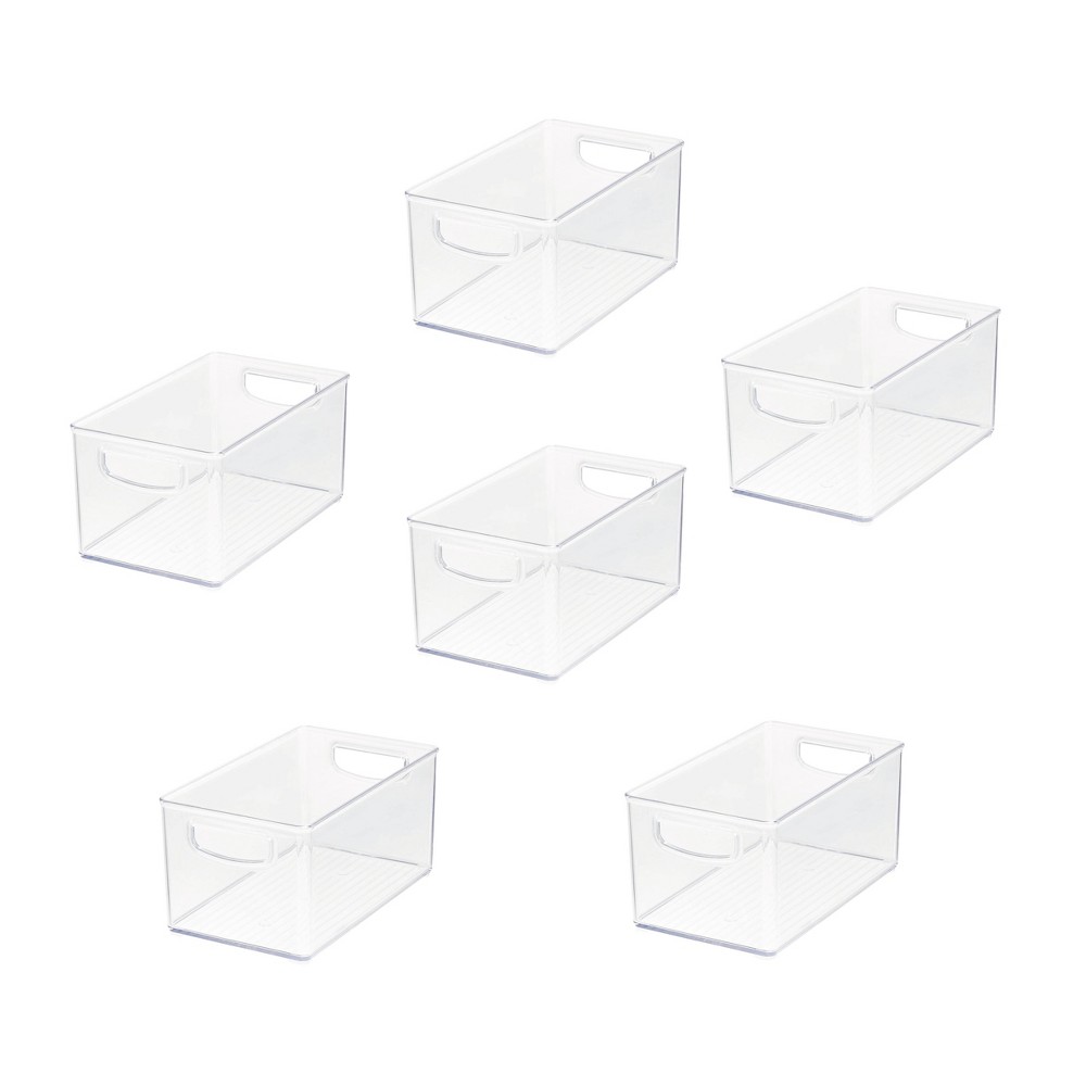 iDESIGN 6pc 10x 6x 5 Recycled Plastic Organizer bins