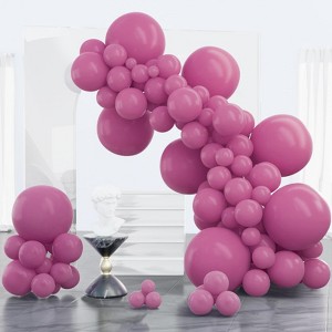 PartyWoo Balloons Magenta Dusty Rose Dark 18 12 10 5 Inch 100 pcs - 1 of 4