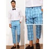 Lars Amadeus Men's Plaid Slim Fit Ankle Length Tapered Cropped Trousers - 4 of 4
