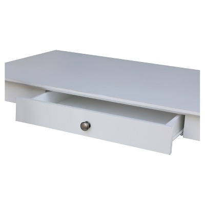 Transitional Beach White 48" Solid Hardwood Home Office Desk with Drawer