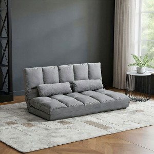 Resenkos 2-In-1 Sofa Bed, Convertible Floor Sofa Chair, Folding Couch Bed, Guest Chaise Lounge with 2 Pillows, No assembly required, Light - 1 of 4