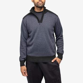 X RAY 1/4 Zip Sweater With Contrast Shoulder Piecing