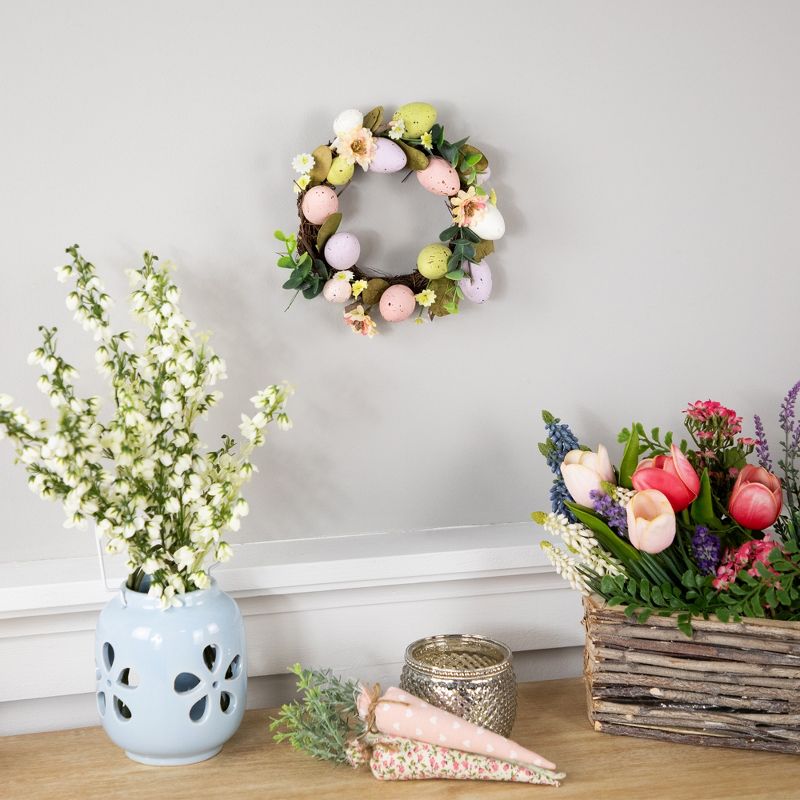 Northlight Pastel Speckled Easter Egg Artificial Mini Twig Wreath - 7", 2 of 6