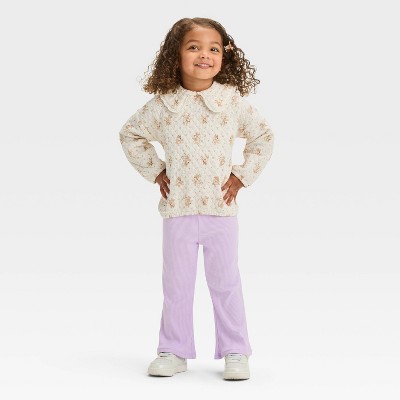 Image of Toddler Girls' Bluey 2pc Quilted Fleece Pullover and Pants Set - Lavender 5T