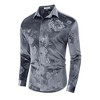Mens Embosse Dress Shirts Casual Long Sleeve Button Down Regular Fit Shirts - 2 of 4