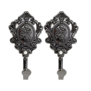 Unique Bargains Curtain Holdbacks Fan Hooks Zinc Alloy 3.86"x1.97" 1 Pair - 1 of 4