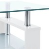 vidaXL Coffee Table White and Transparent 37.4Inchx21.7Inchx15.7Inch Tempered Glass - 4 of 4