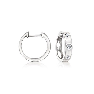 Pure Collection by Ross-Simons 0.25 ct. t.w. Diamond Huggie Hoop Earrings in Sterling Silver