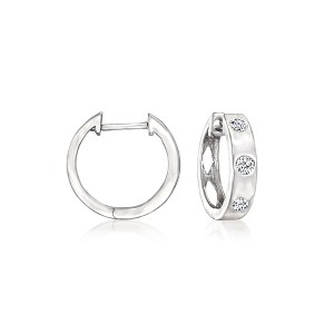 Pure Collection by Ross-Simons 0.25 ct. t.w. Diamond Huggie Hoop Earrings in Sterling Silver - 1 of 4