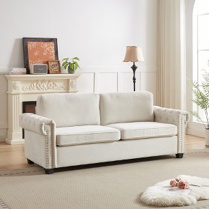 83.8'' Polyester Convertible Pullout Sofa Bed with Folding Mattress, 2-in-1 Function and High-Density Foam - 1 of 4