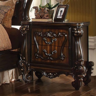 Versailles Cherry Oak 2-Drawer Nightstand with Scrolled Legs