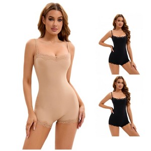 INSPIRE CHIC 3 Pcs Women's Lace Trim Cami Adjustable Straps Tummy Control Butt Lifter Body Shapers - 1 of 4