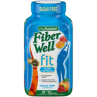 Vitafusion Fiber Well Fit Gummies - Peach, Strawberry & Berry - 90ct