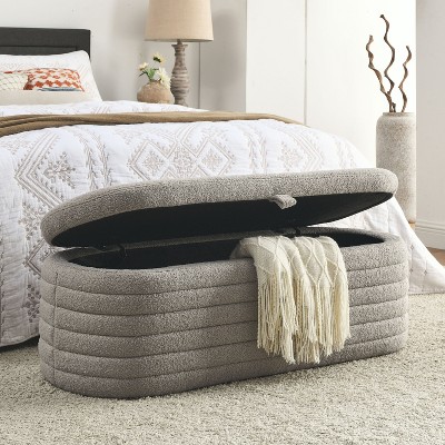 NicBex Teddy Fabric Storage Ottoman Bench,Upholstered Storage Ottoman with Versatile Design,Modern Storage Bench for Living Room,Bedroom