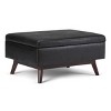 Gulches Black Coffee Table Storage Ottoman - 26"D¡Á34.1"W¡Á18.5"H, Vegan Faux Leather, Child-Safe Hinge, Mid-Century Style - 3 of 4