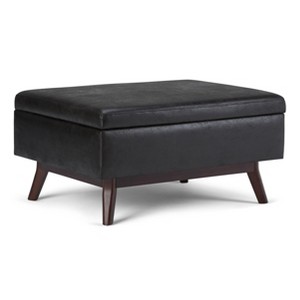Owen - Coffee Table Storage Ottoman - Distressed Black - 1 of 1
