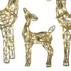 LuxenHome 3-Piece Gold Glitter Deer Family Outdoor Holiday Decoration with Lights Brown - 3 of 4