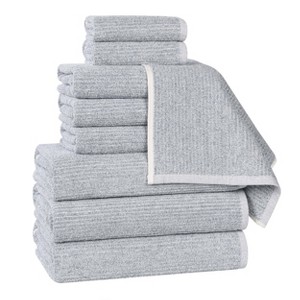 Viscose Cotton Blend Medium Weight Soft Textured Ribbed Towel Set by Blue Nile Mills - 1 of 4