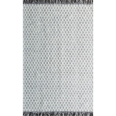 Handcrafted Gray Honeycomb 8' x 10' Wool Area Rug
