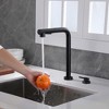 SUMERAIN 2 Hole Kitchen Sink Faucet with Pull Out Sprayer, Side Single Handle Black Finish - 3 of 4