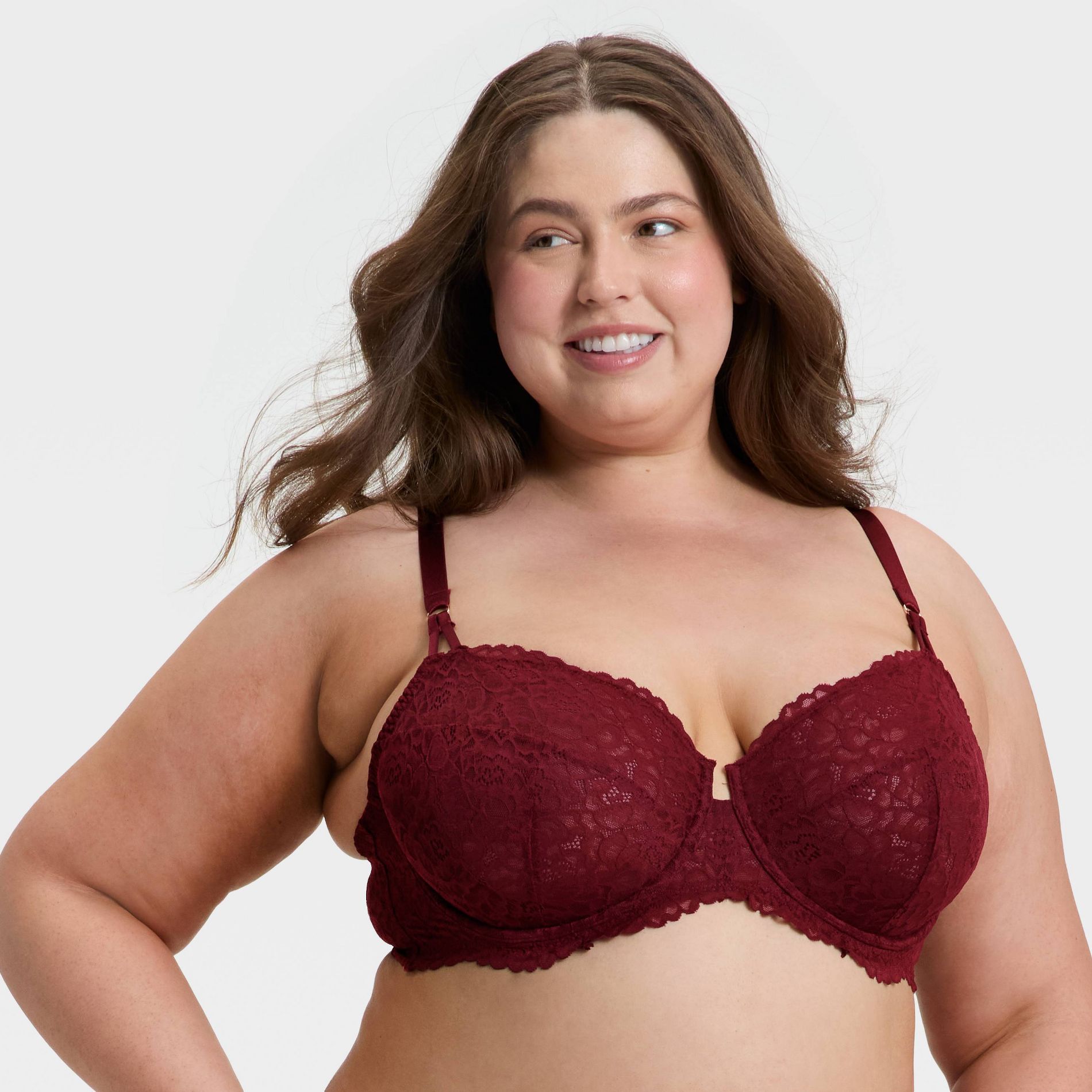 Women's Lace Unlined Balconette Bra - Auden™ Berry Red 36D