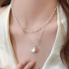 HTUTWOO Double Layer Necklace, Fancy Chain Choker Necklace and Oval Pendant, Jewelry Gifts for Birthday, Holiday and Party - 2 of 4