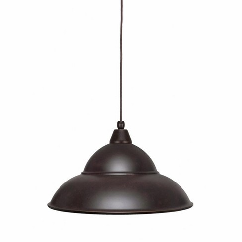 Toltec Lighting Any 1 - Light Pendant in  Dark Granite with 16” Dark Granite Double Bubble Metal Shade Shade - image 1 of 1