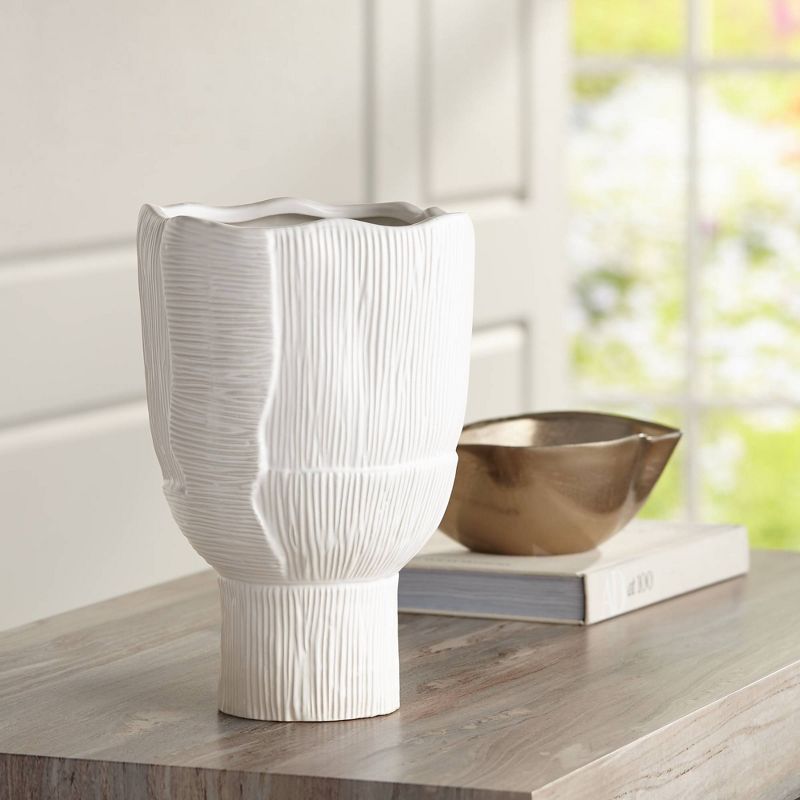 Studio 55D Hansville Matte White 13  1/2" High Decorative Vase, 2 of 9