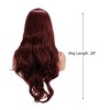 Unique Bargains Women's Beautiful Long Body Wave Lace Front Wigs 26" Wine Red 1 Pc - 2 of 4