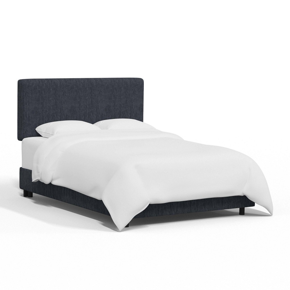 Skyline Furniture California King Olivia Upholstered Bed Corded Velvet Navy -  87534096