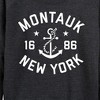 Women's - Instant Message - Montauk New York Lightweight French Terry Wide Neck Long Sleeve Graphic Shirt - 2 of 4